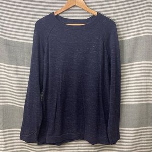 Porter‎ + Ash Men’s Navy Cotton Marled Crewneck Sweater Size Large